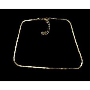 Elegant Classic Gold Tone Serpentine Chain Choker Necklace